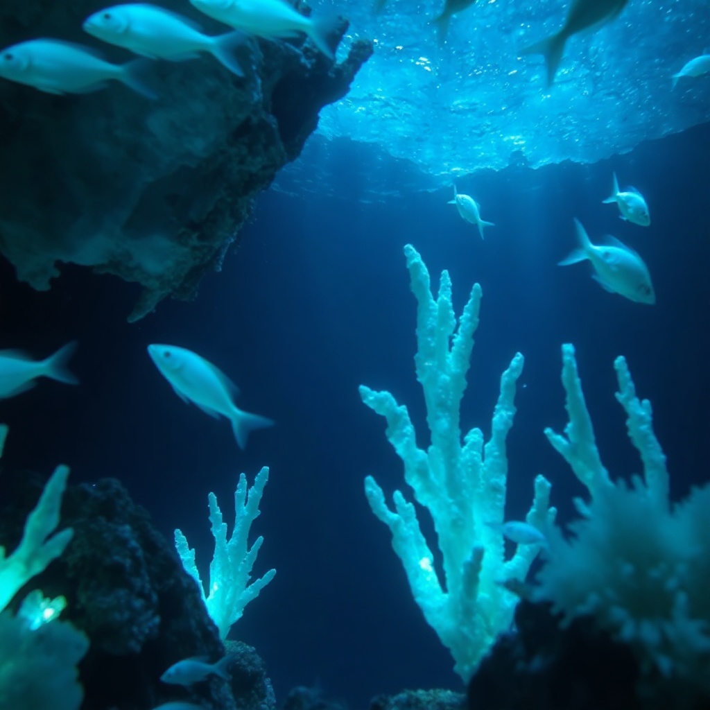 Crystal cave biome atmosphere
