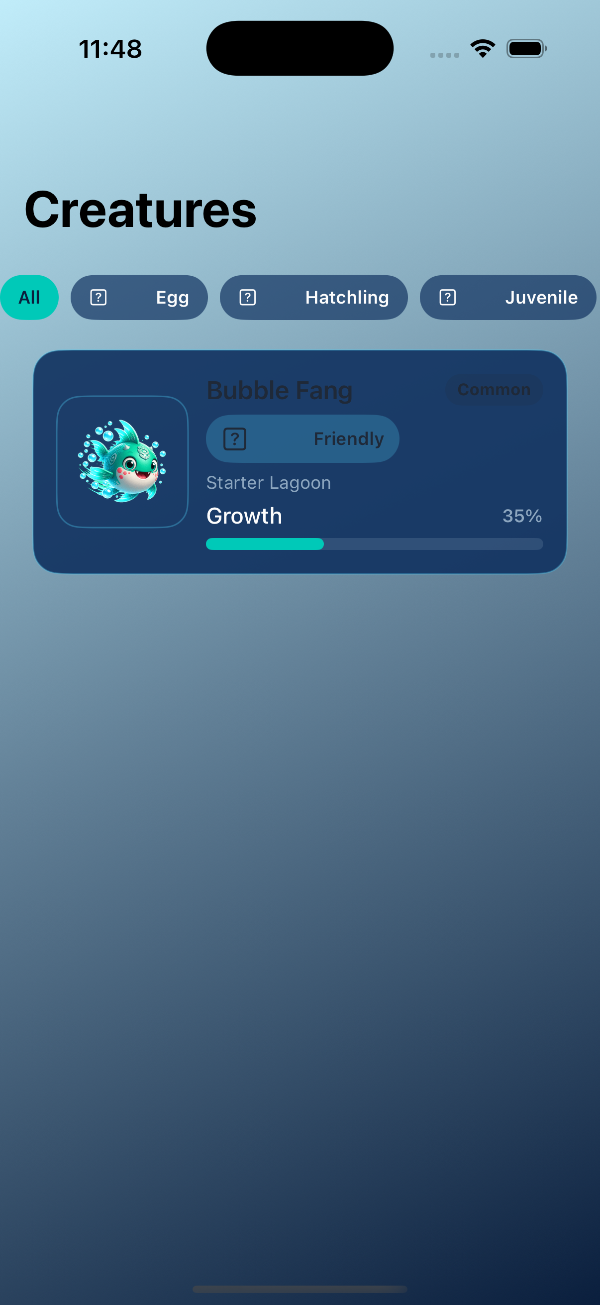 Creature roster screenshot